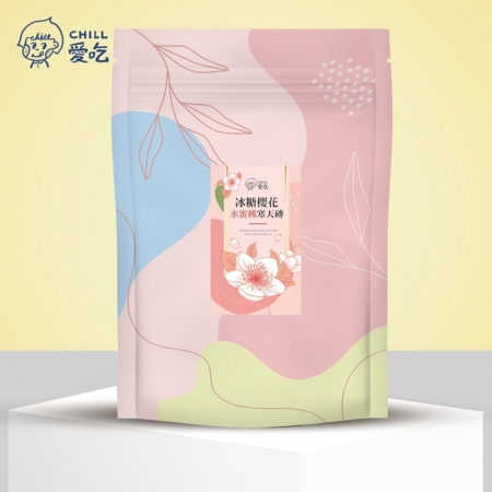 【CHILL愛吃】櫻花水蜜桃寒天磚（10顆/袋）x8袋