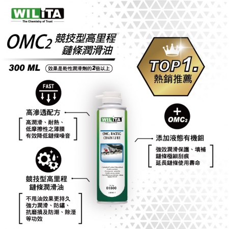 【WILITA威力特】OMC2競技型鏈條潤滑油（半濕性鏈條油） 2瓶優惠組