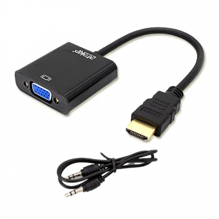 【ATake】HDMI轉VGA轉換器 鍍金接頭 轉換線 轉接器 適用於PS5 SWITCH 機上盒 螢幕投影機 送音源線