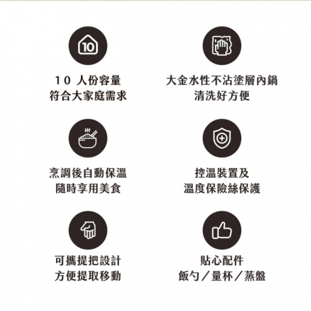 【AIWA 愛華】10人份電子鍋 EC-10