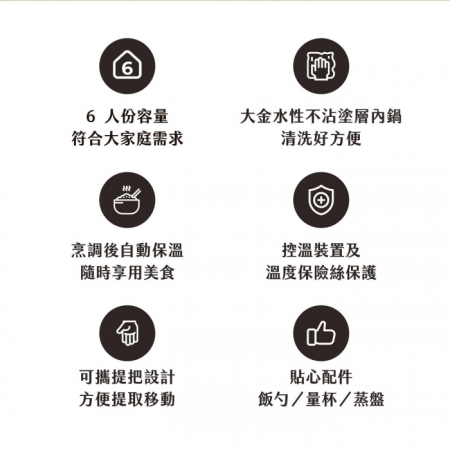 【AIWA 愛華】6人份電子鍋 EC-6