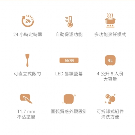 AIWA 愛華 4L 微電腦多功能電子鍋 RC-8