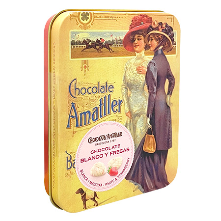 【西班牙 Chocolate Amatller】阿瑪提耶 葉子造型草莓白巧克力 60g