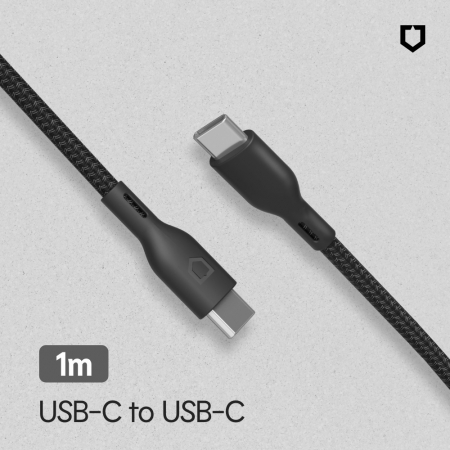 犀牛盾 USB-C to USB-C 編織傳輸線/充電線 黑色（1公尺/2公尺） IPHONE15可用 安卓Type C