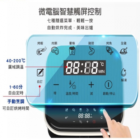 【SONGEN松井】日系3D熱旋5.5L晶鑽玻璃氣炸鍋/烘烤爐/氣炸烤箱 SG-421GAF