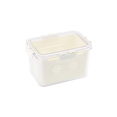  【生活采家】加厚瀝水保鮮盒2入組-高款3L#99555