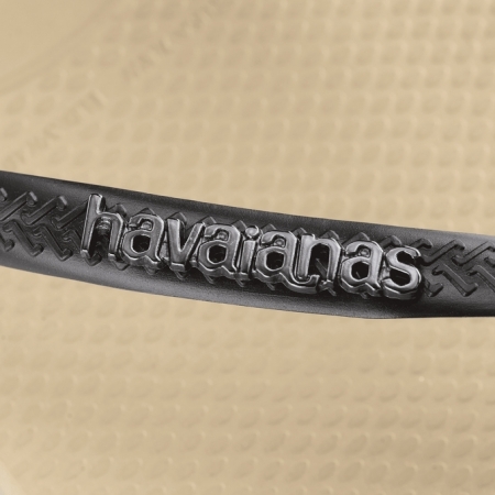 【哈瓦士havaianas】巴西 人字拖 女款 Slim logo metallic/沙金黑扣