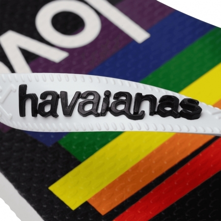 【哈瓦士havaianas】 巴西 人字拖  女款 Top pride/白帶黑底彩虹