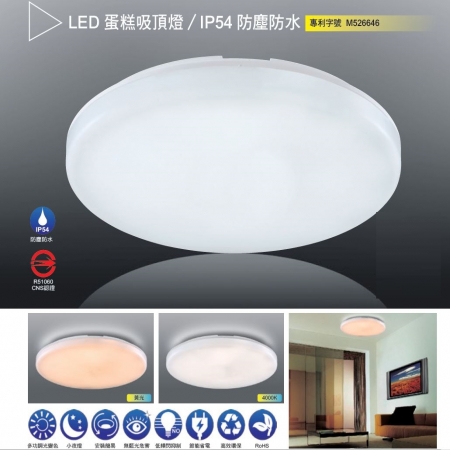 【亮博士】LED吸頂燈 28W 吸頂燈 走道燈 陽台燈 蛋糕燈（防水IP54 白光/黃光）