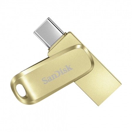 SanDisk 128G Ultra Luxe USB Type-A & Type-C 雙用隨身碟 金屬 OTG 香檳金（SD-DDC4-GD-128G）
