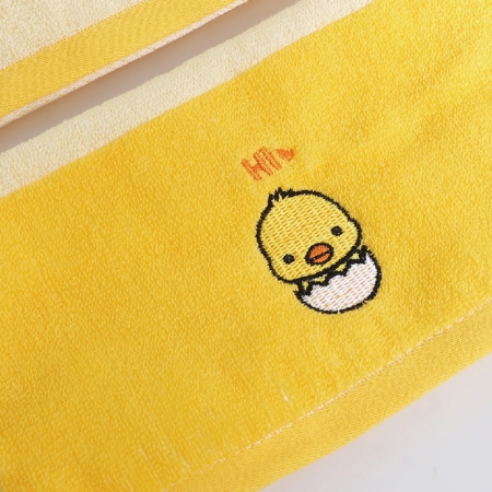 【星紅織品】可愛黃色小雞兒童毛巾-4入組