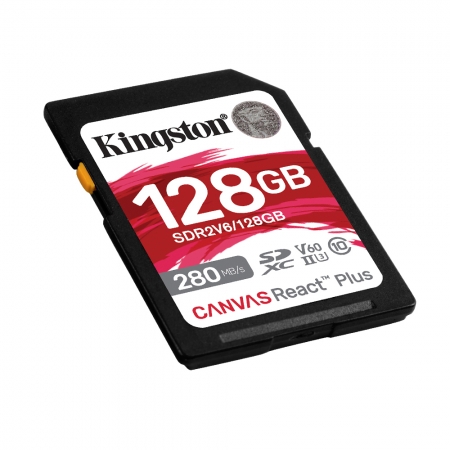 金士頓 128G Canvas React Plus SDXC UHS-II V60 相機記憶卡 專業攝影（KT-SDR2V6-128G）