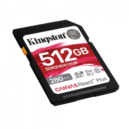 金士頓 512G Canvas React Plus SDXC UHS-II V60 相機記憶卡 專業攝影（KT-SDR2V6-512G）