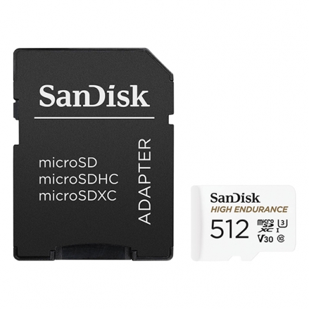 SanDisk 高耐寫度 microSD 記憶卡 512G 監視器/行車記錄器專用 附轉卡 （SD-SQQNR-512G）
