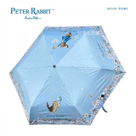 【PETER RABBIT 比得兔】比得兔 黑膠布三折自動摺疊晴雨傘 3款