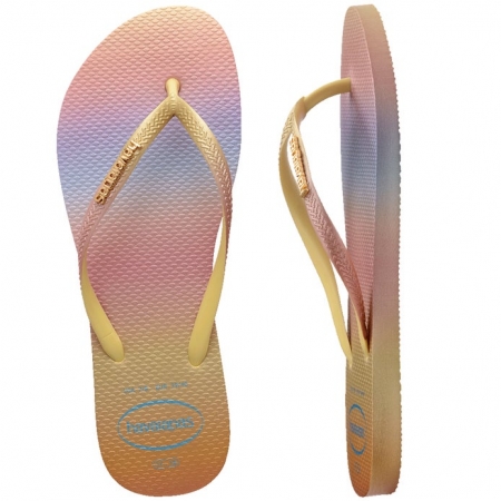 【哈瓦士havaianas】 巴西 人字拖  女款 Slim gradient sunset/絢彩