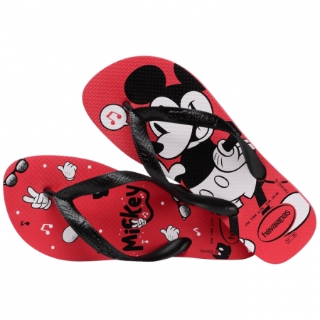【哈瓦士havaianas】 巴西人字拖  男款 Top disney/音符米奇紅