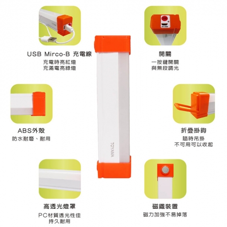 TOYAMA特亞馬自動防蚊燈 驅蚊燈 TM3磁吸USB充電可調光雙模式防蚊＋照明LED燈