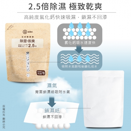 【60入/組】aibo 立式除濕袋200g/包（添加竹炭顆粒）