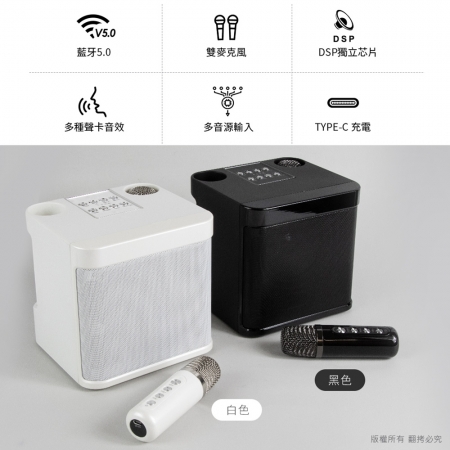 aibo 雙人對唱行動KTV 藍牙喇叭無線麥克風組