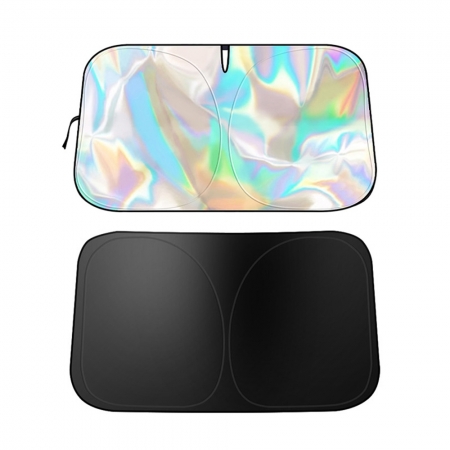 【FJ】汽車隔熱炫彩鐳射前擋遮陽板 YE3