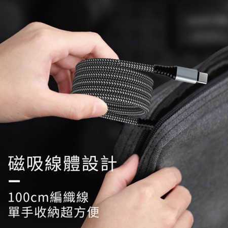 【好買點數放大】【超值二入】Songwin 雙頭Type-C 60W 磁吸收納快充線/充電線（100公分）