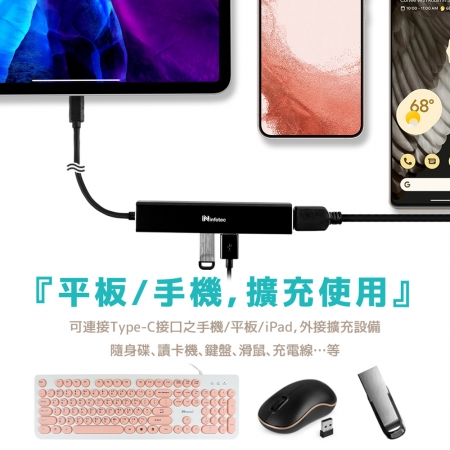 infotec IP-P51 TYPEC 5合1多功能擴充器（USB埠/讀卡機/HDMI孔）