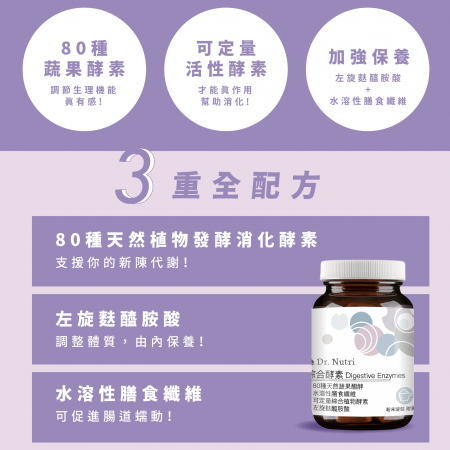 【Dr. Nutri芯漾生醫】綜合酵素｜40g 粉末｜瓶裝｜附湯匙80種蔬果酵素粉｜可定量酵素｜維持消化道機能