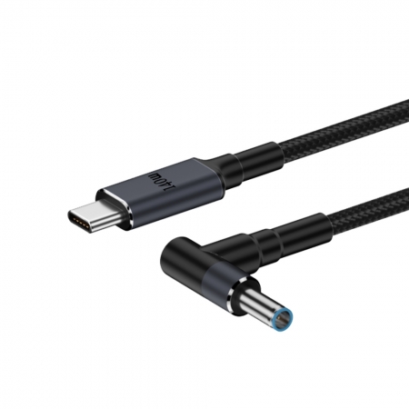 Kamera Type-C公 轉 DC公 HP PD誘騙線 4530彎頭藍口 140W/20V/7A （1.8M）
