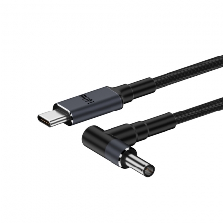 Kamera Type-C公 轉 DC公 ASUS PD誘騙線 4530彎頭黑口 140W/20V/7A （1.8M）