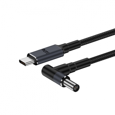 Kamera Type-C公 轉 DC公 PD誘騙線 6037彎頭黑口 140W/20V/7A （1.8M）