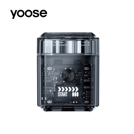 【好買點數放大】【 yoose 有色】ICE 全透明隨身電動刮鬍刀 - 透明灰