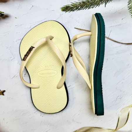 【哈瓦士havaianas】 巴西人字拖  女款 Slim point尖頭/黃綠