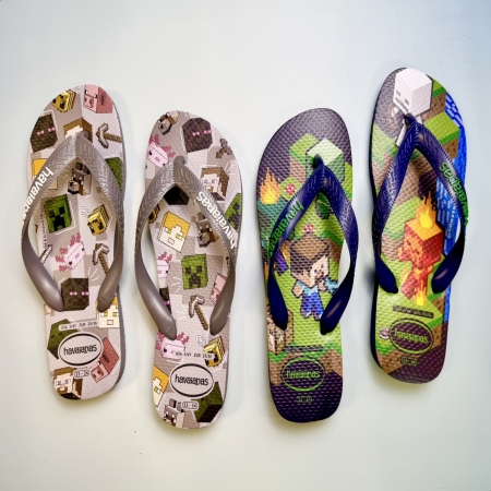 【哈瓦士havaianas】 巴西人字拖  女款 Minecraft/麥塊藍