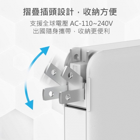 MINIQ 台灣製造 自帶Type-C快充線/AC插頭/LED數顯 多合一行動電源（附贈出國轉接頭）