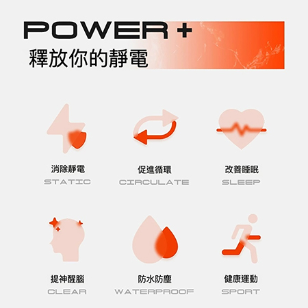 防靜電手環 負離子運動手環（無線防靜電 去電 防水防汗）
