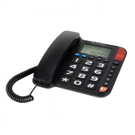 Alcatel 阿爾卡特 超大字鍵家用電話機 T218 TW （黑/紅）