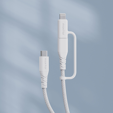 Maktar USB-C to USB-C / Lightning 二合一 編織快充傳輸線 120cm