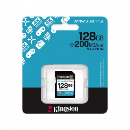 金士頓 Canvas Go! Plus SDXC 128GB 相機記憶卡 200MB/s U3 V30 大卡（KT-SDCG4-128G）