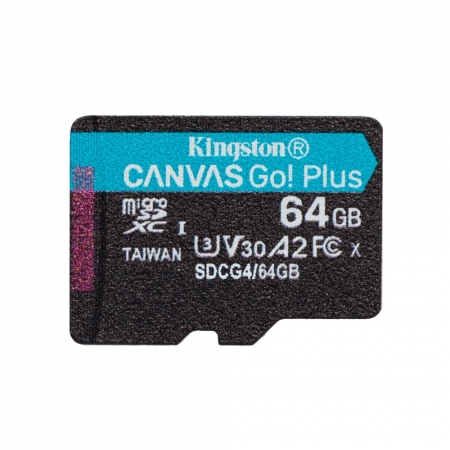 金士頓 64G SDCG4 Canvas Go! PLUS microSD 高速 記憶卡 A2 U3 V30 4K影片（KTCG4-64G）