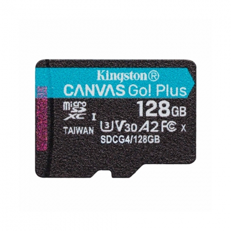 金士頓 128G SDCG4 Canvas Go! PLUS microSD 高速 記憶卡 A2 U3 V30 4K影片（KTCG4-128G）