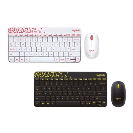 Logitech 羅技 MK240 NANO 無線鍵盤滑鼠組 鍵鼠組 黑色/黃邊（LOGI-240BY）