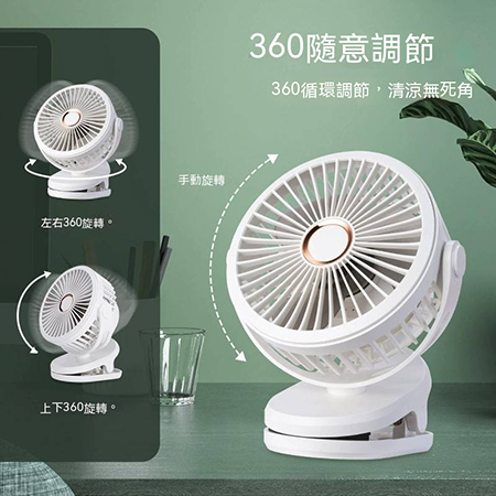 USB夾式風扇 桌面涼風扇 四段風速可調 小型電風扇 靜音降溫必備 GF07
