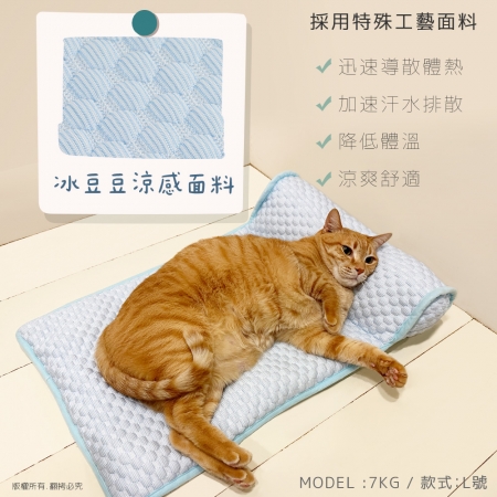 貓本屋 冰豆豆涼感 靠枕寵物睡墊（L號/60x40cm）