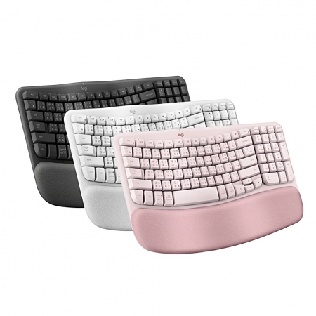 Logitech 羅技 Wave KEYS 人體工學鍵盤 玫瑰粉（LOGI-WKKBP）