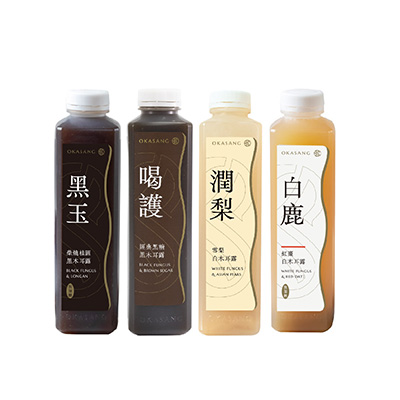 【O卡桑】中醫師推薦組｜1000ml*4 （柴燒桂圓黑木耳露（無加糖）*1 、經典黑糖黑木耳露*1、紅棗白木耳露（無加糖）*1、雪梨白木耳露*1）
