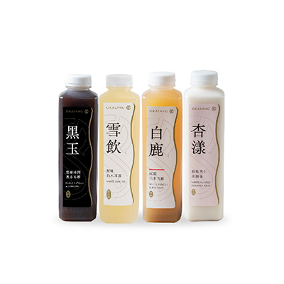 【O卡桑】無加糖暢飲組｜1000ml*4（柴燒桂圓黑木耳露（無加糖）*1、原味白木耳露（無加糖）*1、紅棗白木耳露（無加糖）*1、珍珠杏仁美妍茶（無加糖）*1）