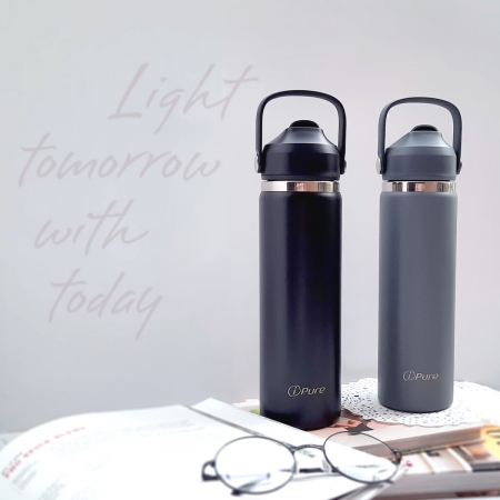 ipure 660ml 吸管保溫瓶-灰色
