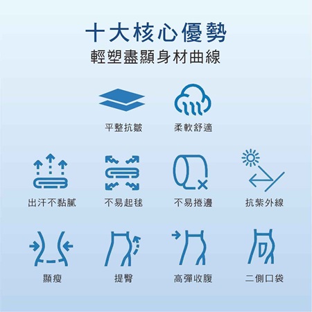 石墨烯高彈流綫型五分褲