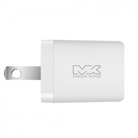 MEGA KING 30W GaN氮化鎵 雙孔旅充頭 充電器 充電頭 USB-A USB-C （1C1A）